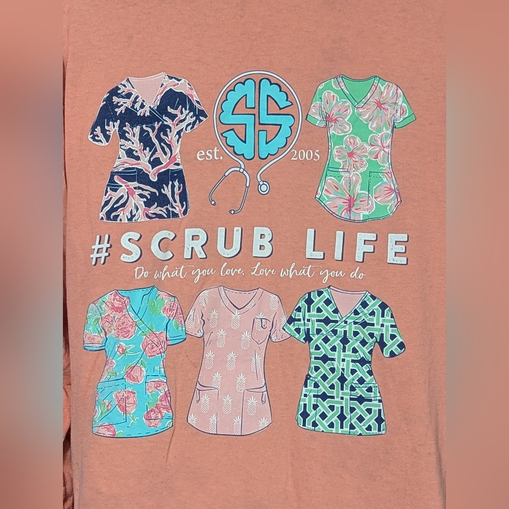 Women's SIMPLY SOUTHERN Peach Scrub Life Graphic T-Shirt Size XL *flaws* - Picture 6 of 9